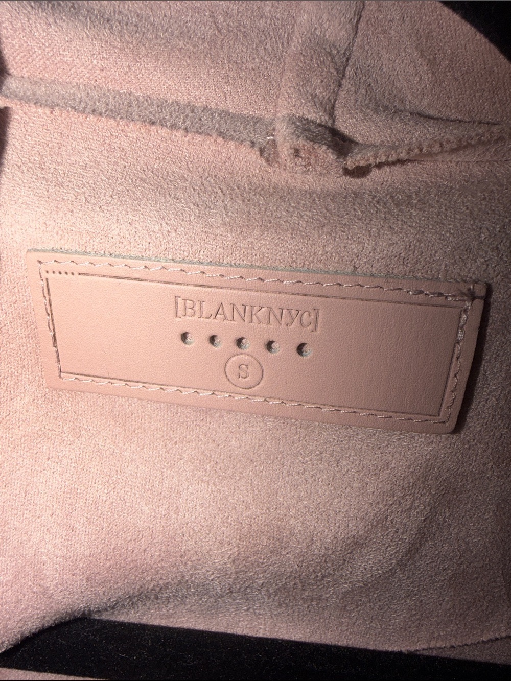 BLANKNYC Drape Front Faux Suede Jacket PINK ADOBE Small - Picture 7 of 7